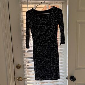 Ann Taylor Black and White Long Sleeve Dress